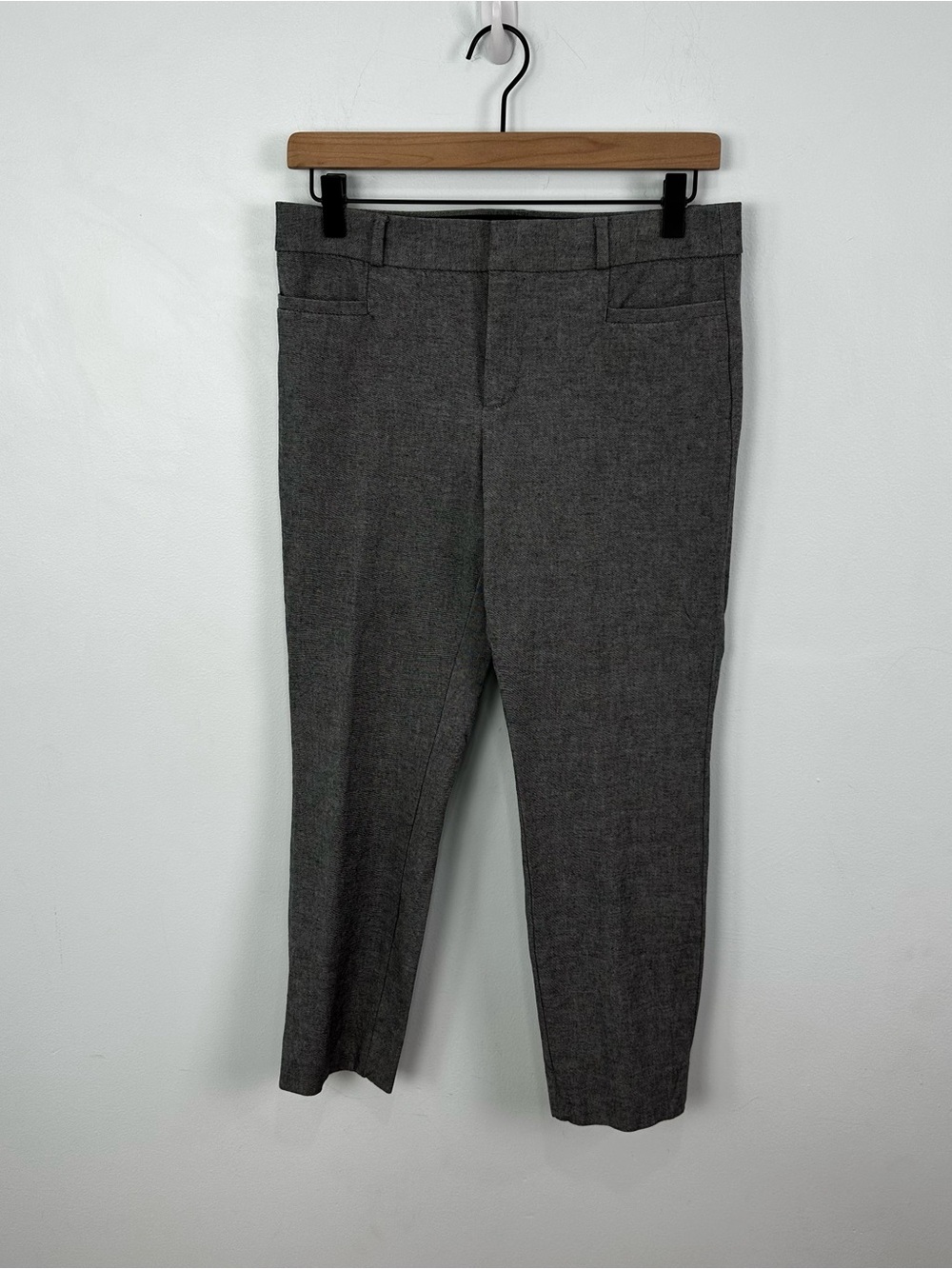 Banana Republic Sloan Crop Ankle Pants Dark Heathered Gray Size 6P Office